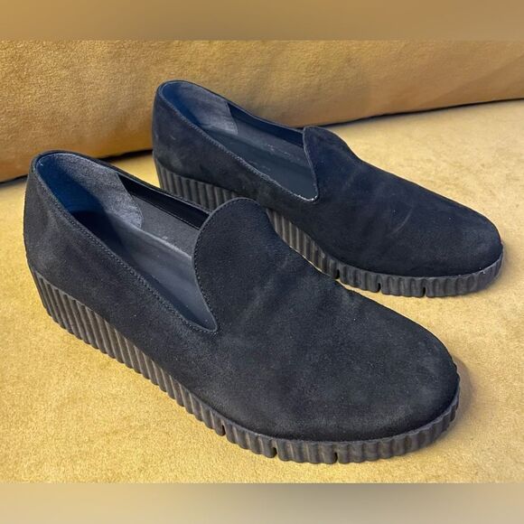 THE FLEXX black suede loafer wedge 8.5 - Picture 1 of 9